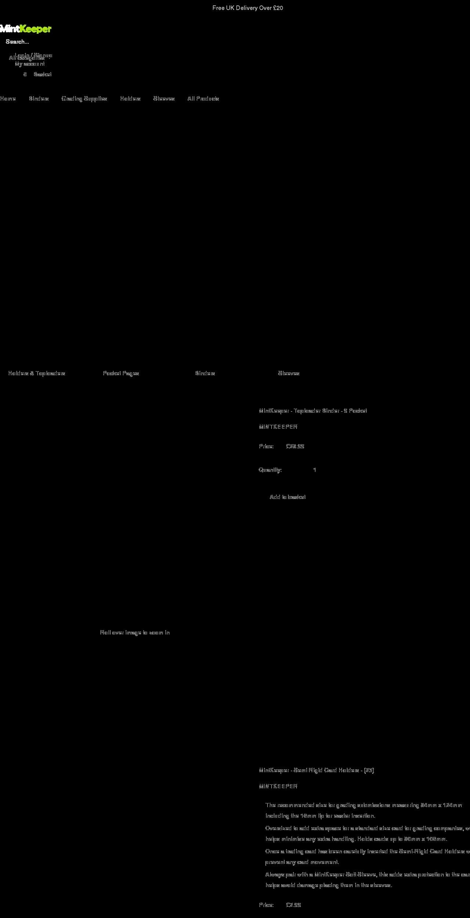 mintkeeper.com shopify website screenshot