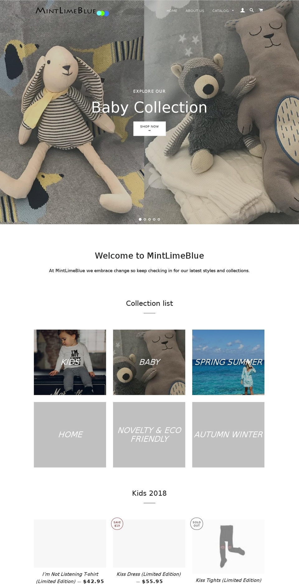 mintlimeblue.com shopify website screenshot