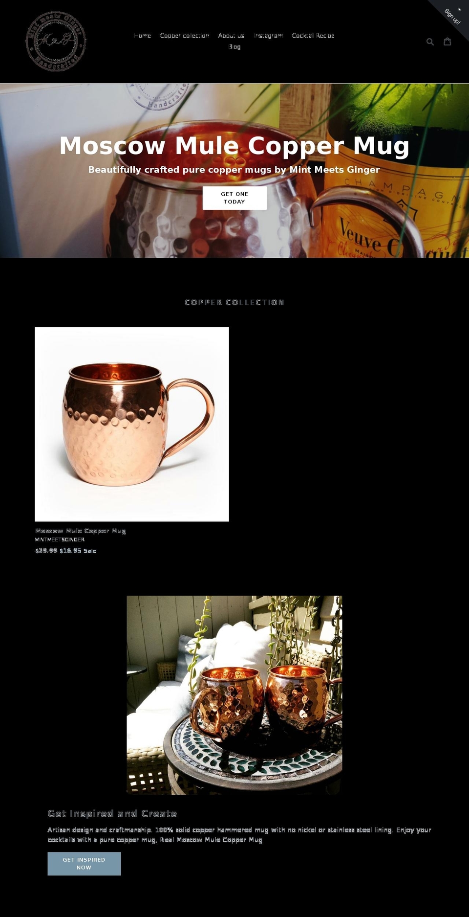 mintmeetsginger.com shopify website screenshot