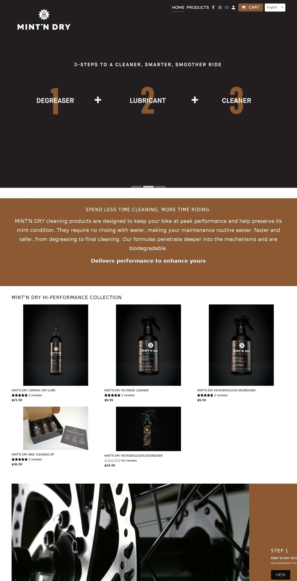 mintndry.com shopify website screenshot