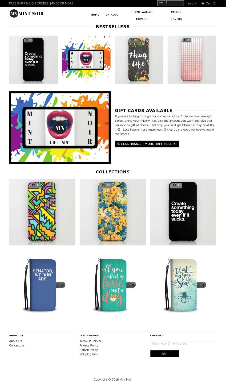 mintnoir.com — Shopify storefront screenshot