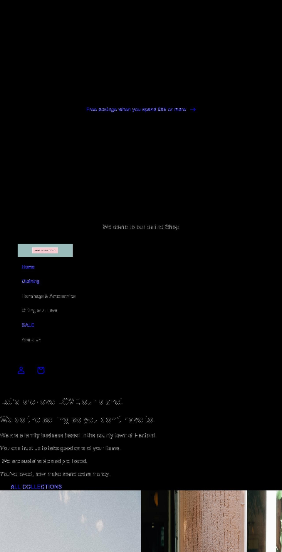 mintofhertford.co.uk shopify website screenshot