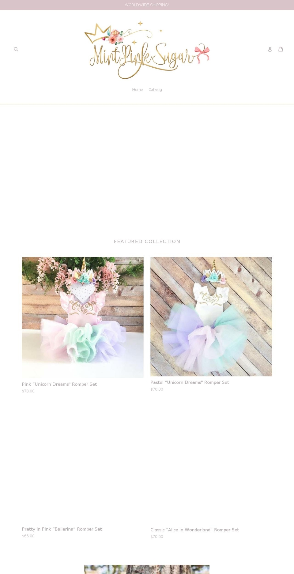 mintpinksugar.com shopify website screenshot