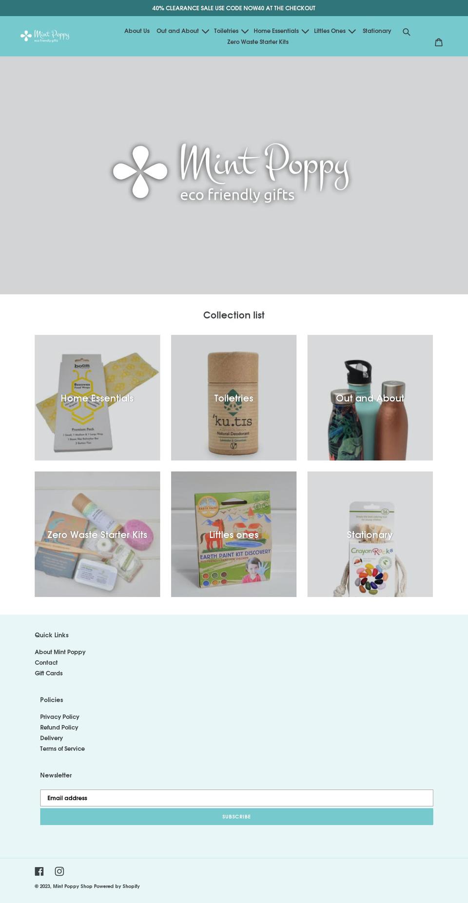 mintpoppy.co.uk shopify website screenshot