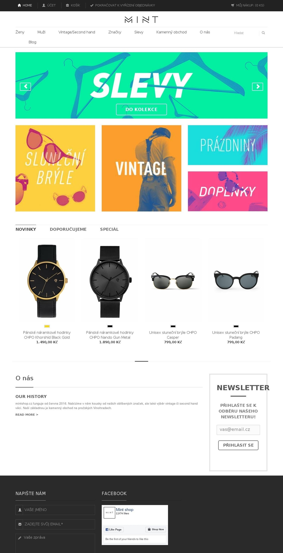 mintshop.cz shopify website screenshot