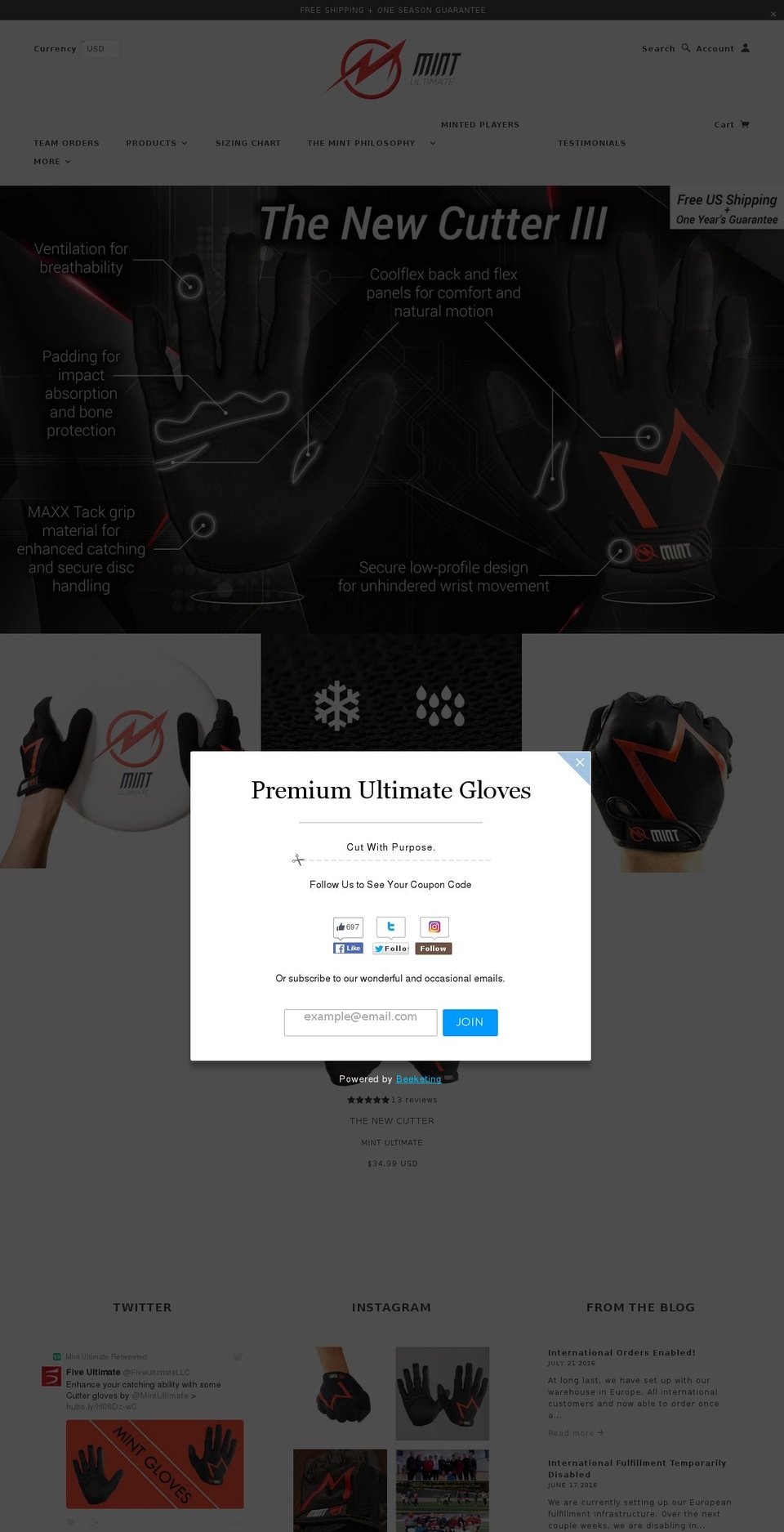 mintultimate.com shopify website screenshot