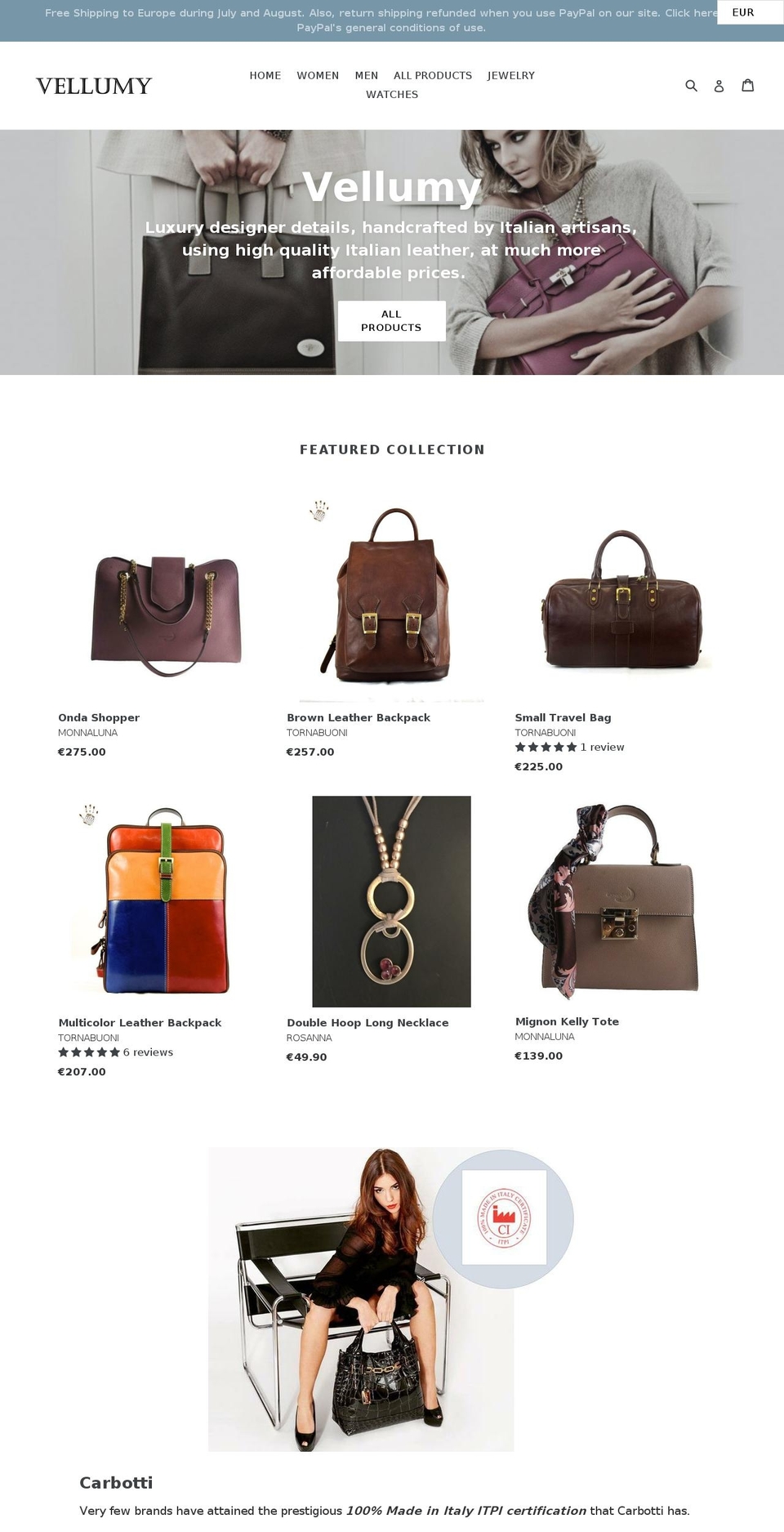 mintvellum.com — Shopify storefront screenshot