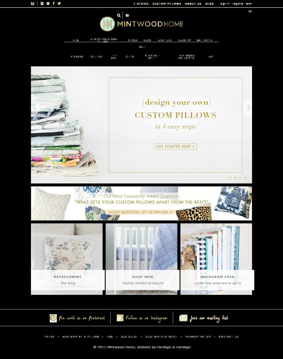 mintwoodhome.com shopify website screenshot