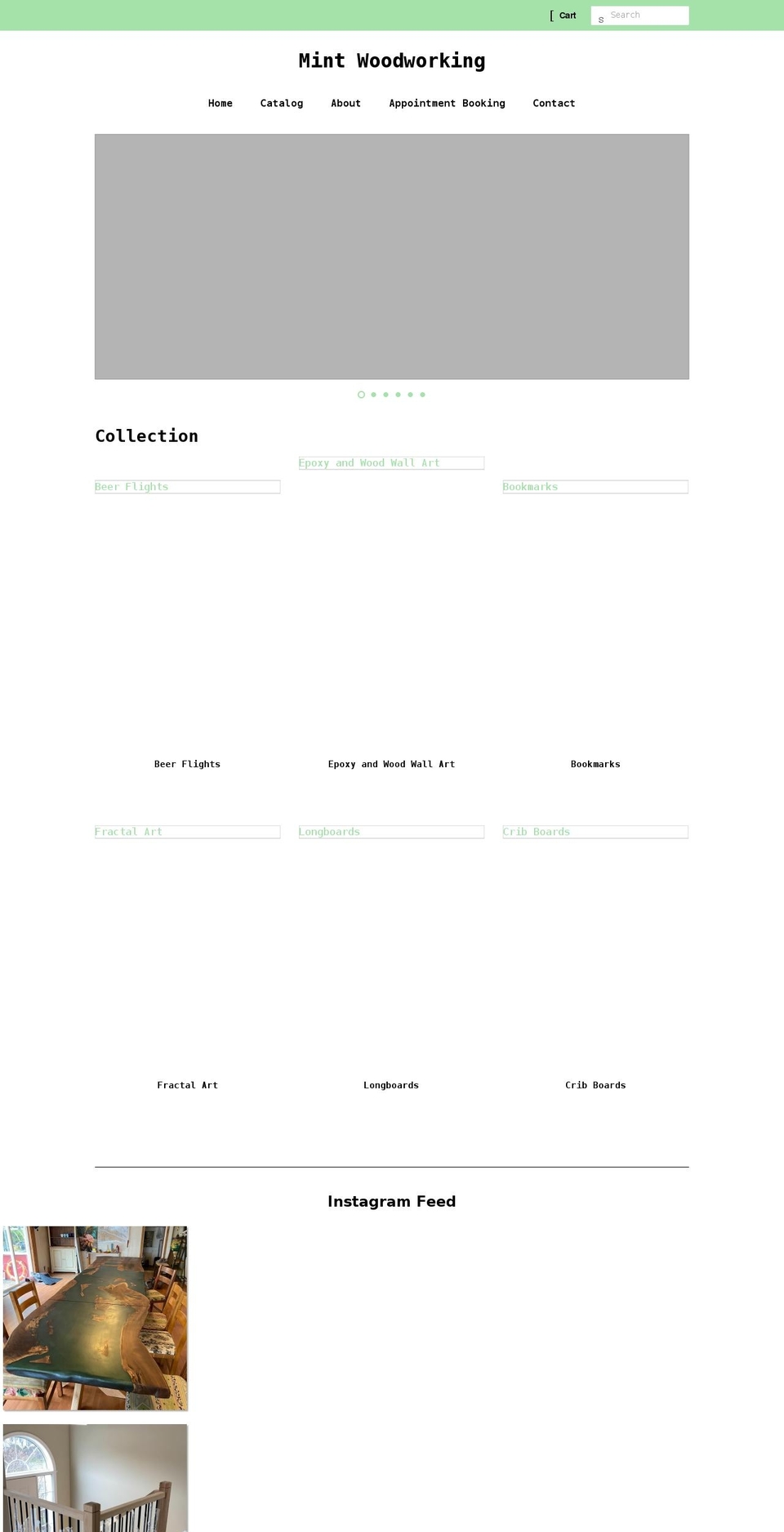 mintwoodworking.com shopify website screenshot