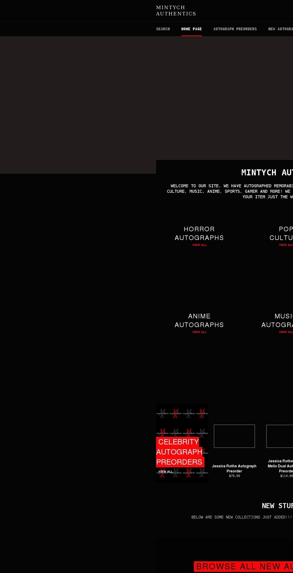 mintychauthentics.com — Shopify storefront screenshot