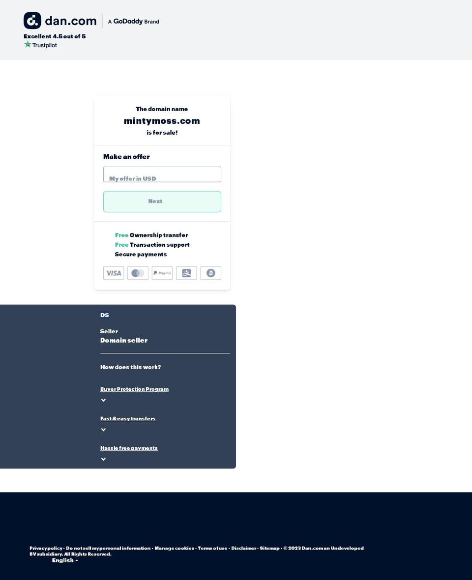 mintymoss.com shopify website screenshot