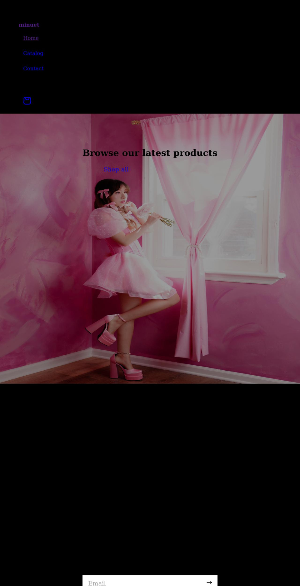 minuetcollection.com shopify website screenshot