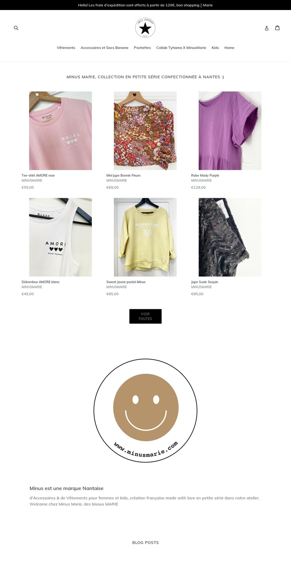 minusmarie.com — Shopify storefront screenshot