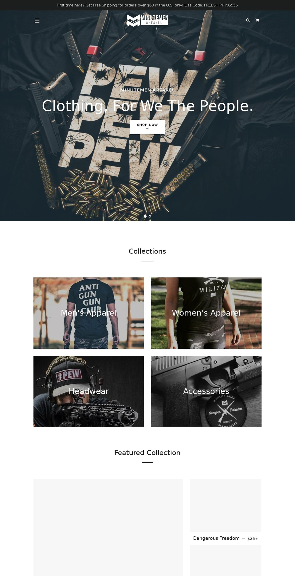 minutemenapparel.com shopify website screenshot