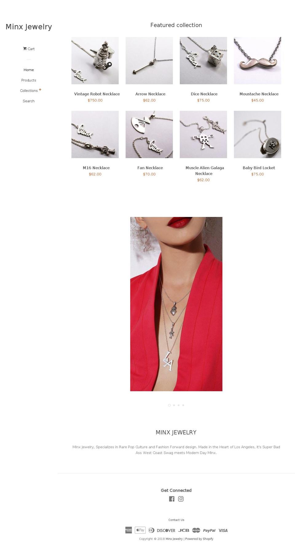 minx-jewelry.com — Shopify storefront screenshot