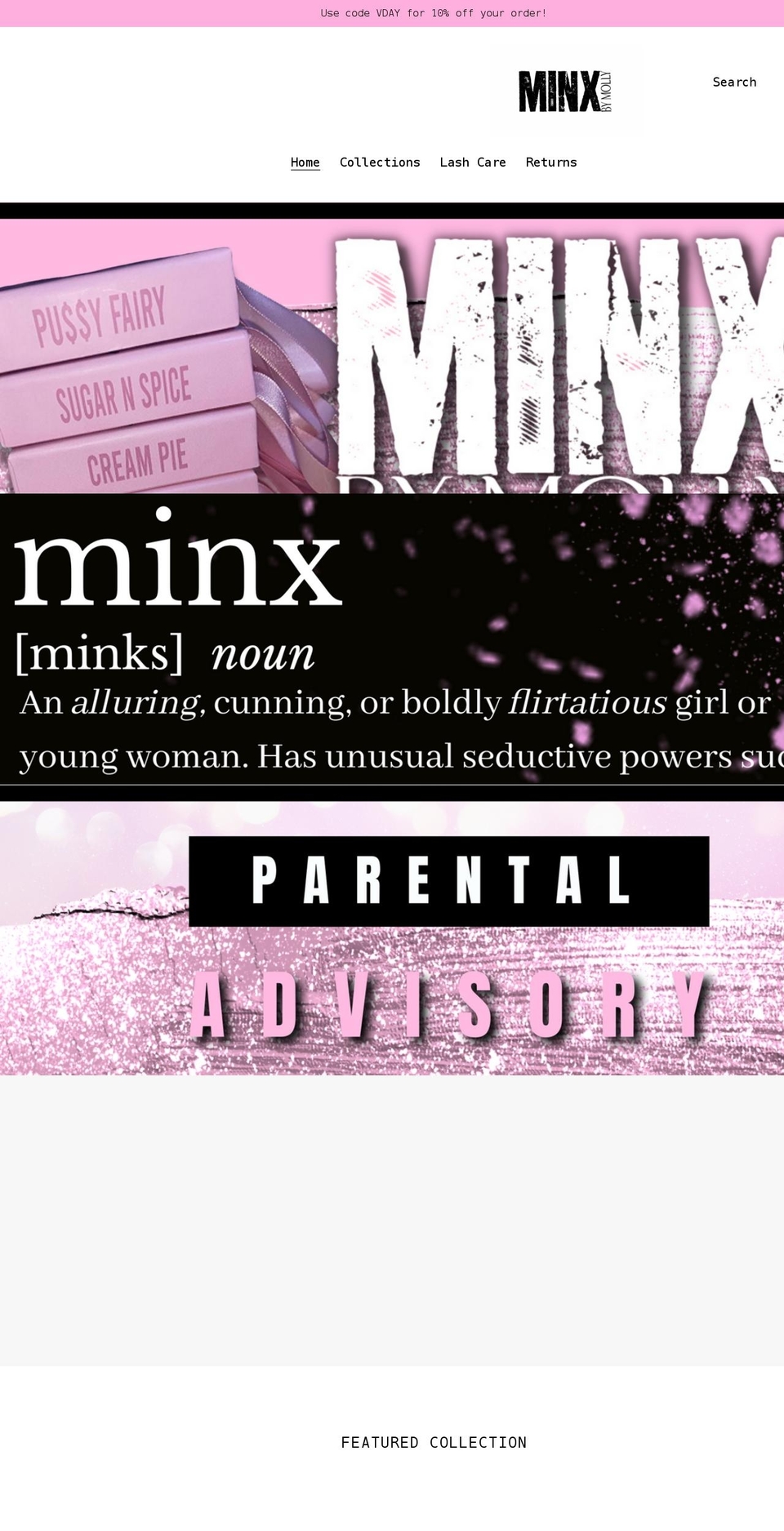 minxbymolly.com shopify website screenshot