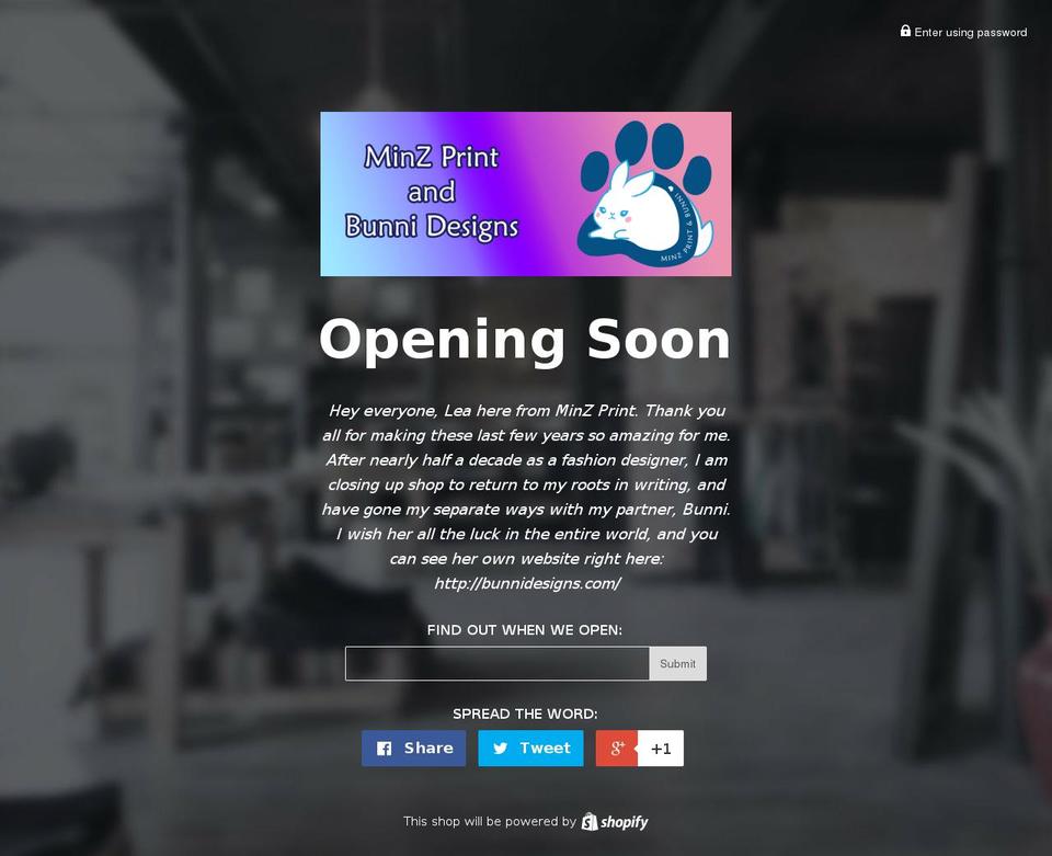 minzprint.com — Shopify storefront screenshot