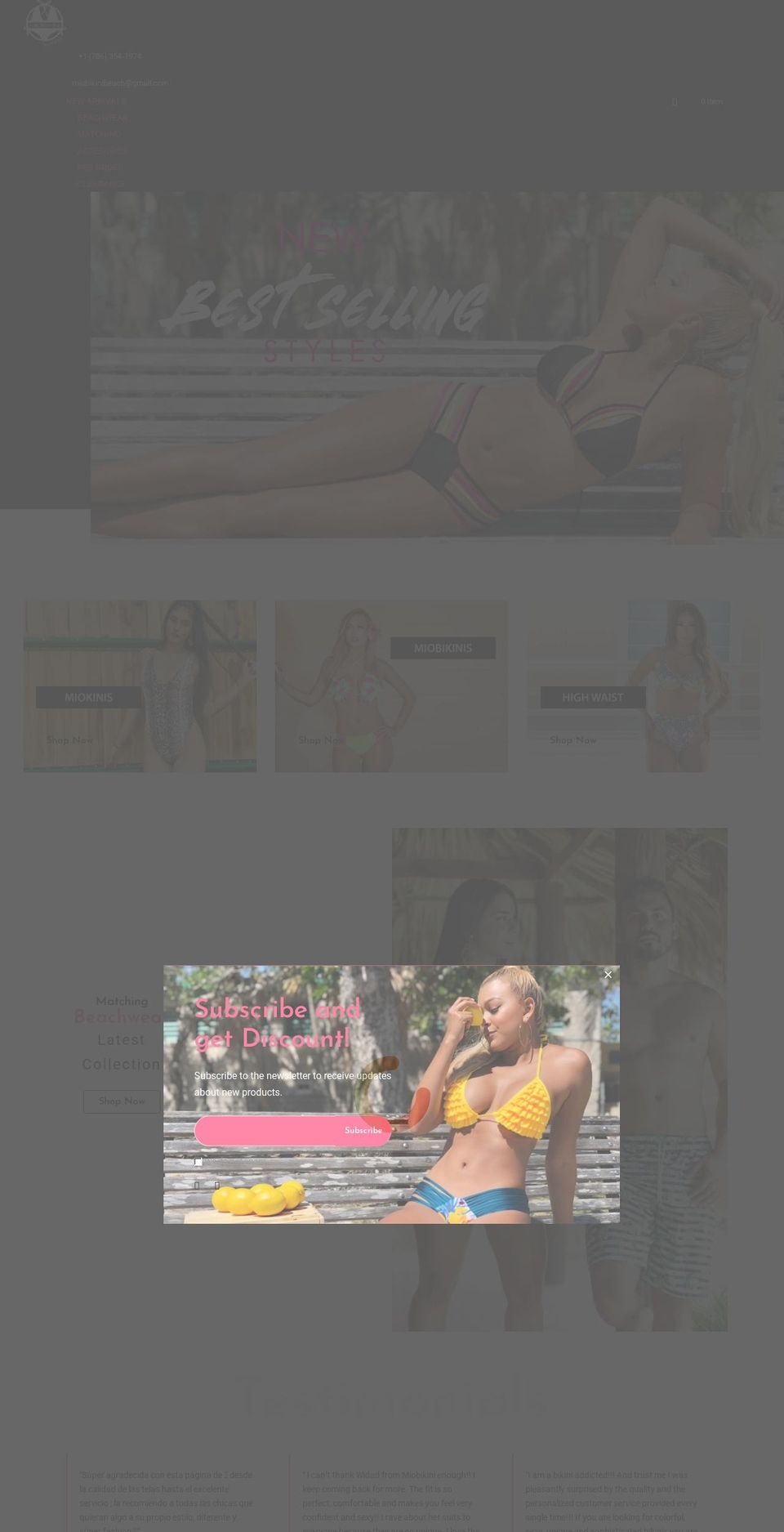 miobikinishop.com shopify website screenshot