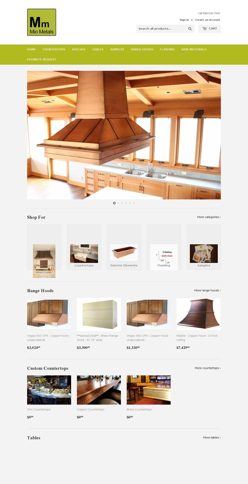 miometals.com — Shopify storefront screenshot