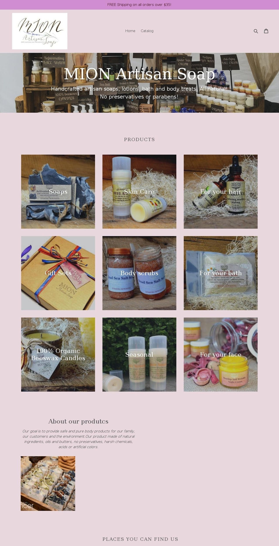 mionartisansoap.com — Shopify storefront screenshot