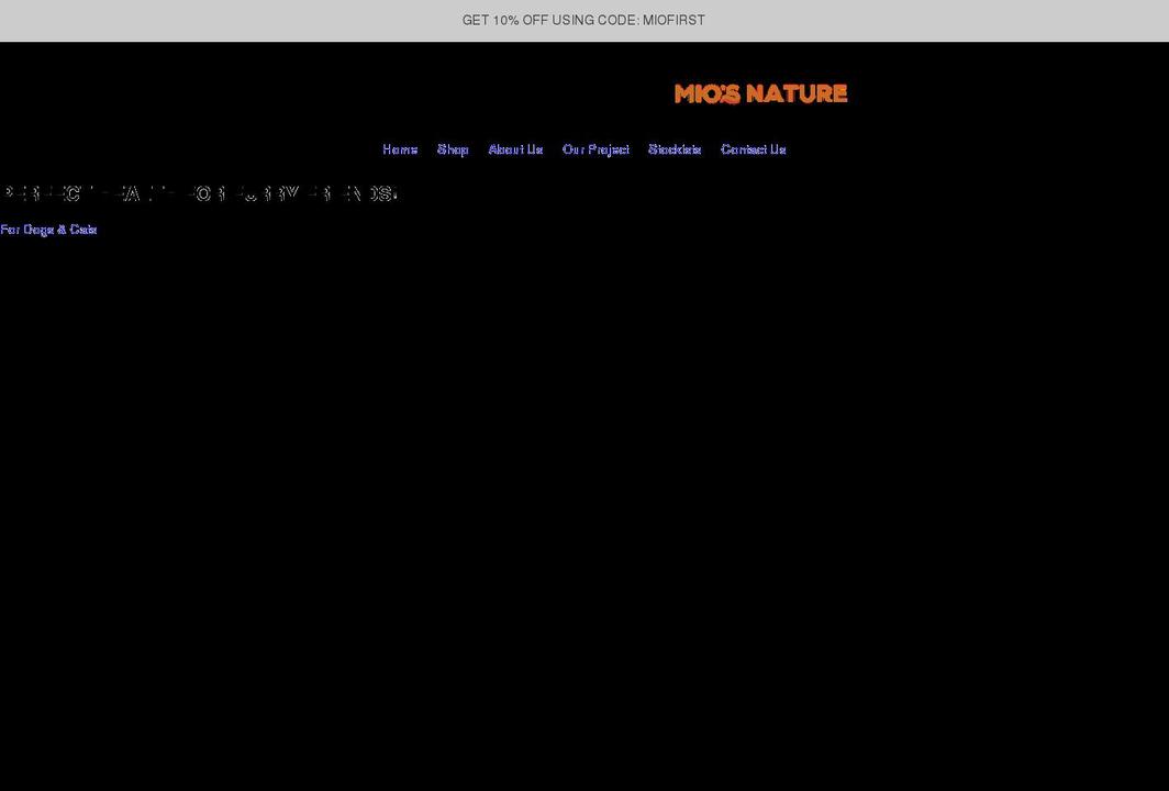 miosnature.com shopify website screenshot