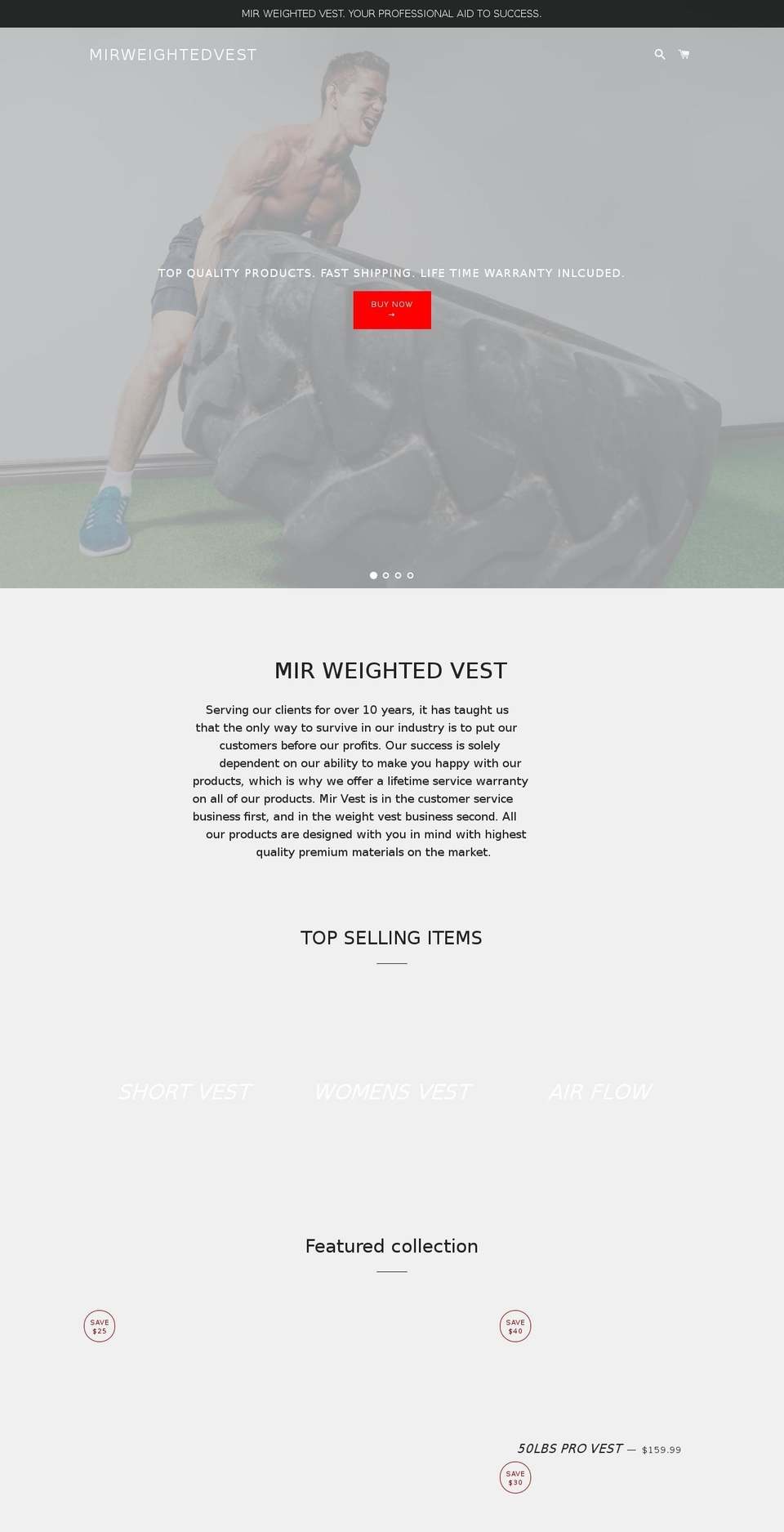 mir-fitness.com — Shopify storefront screenshot