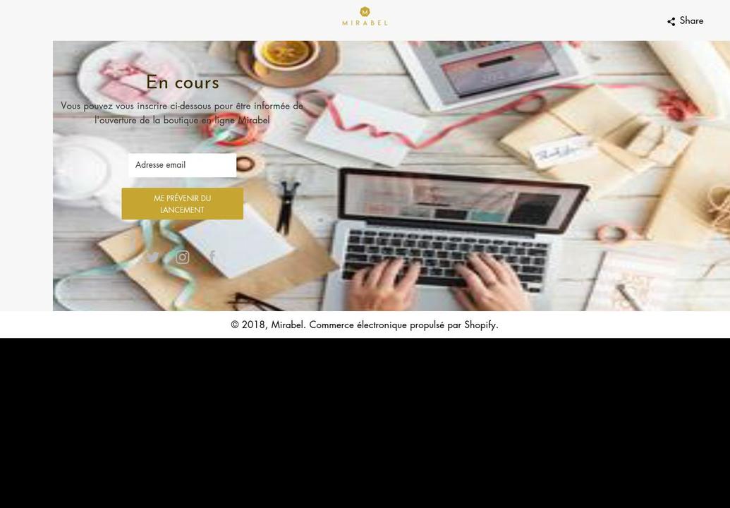 mirabelbijoux.com — Shopify storefront screenshot