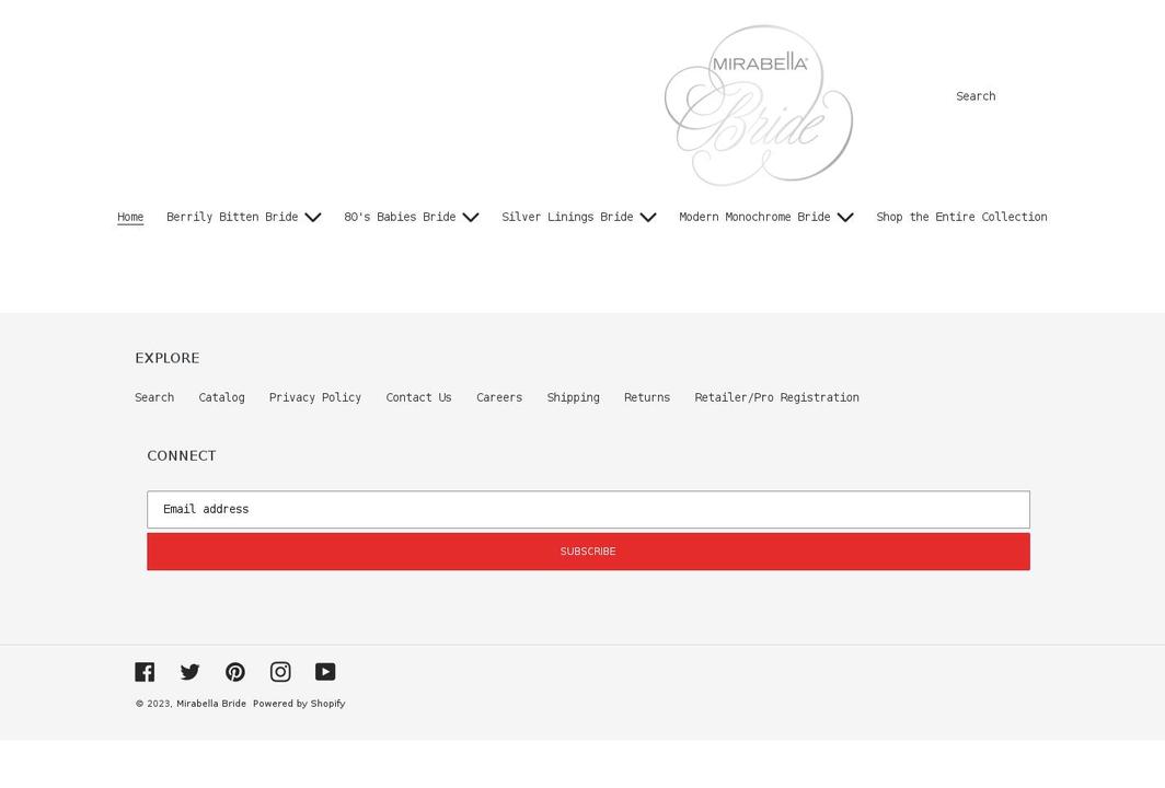 mirabellabride.com shopify website screenshot