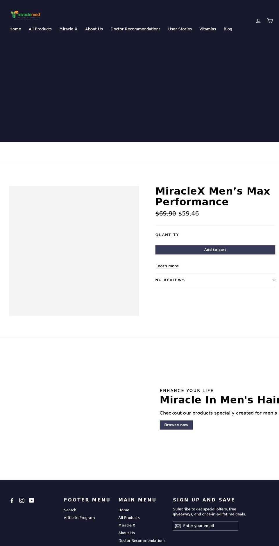 miracleformen.com — Shopify storefront screenshot