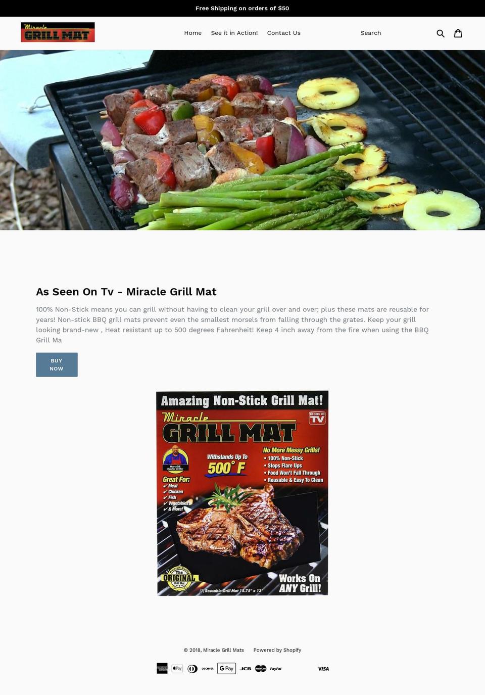 miraclegrillmats.com — Shopify storefront screenshot