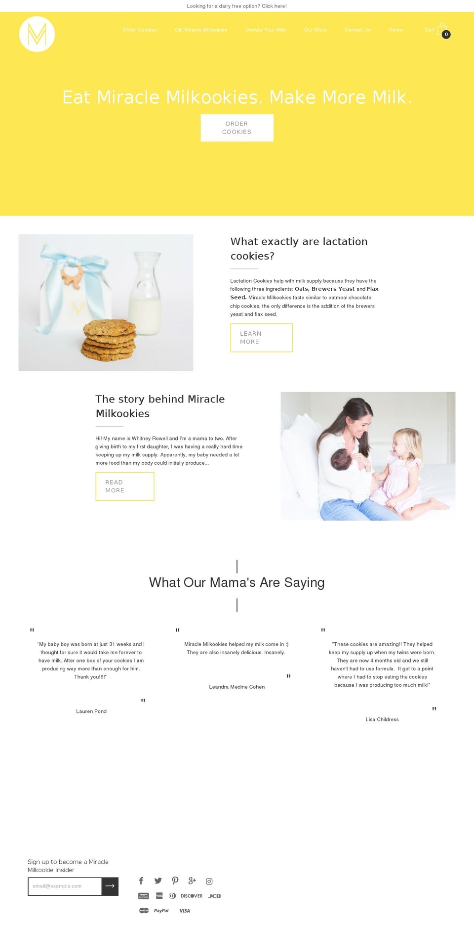 miraclemilkookies.com — Shopify storefront screenshot