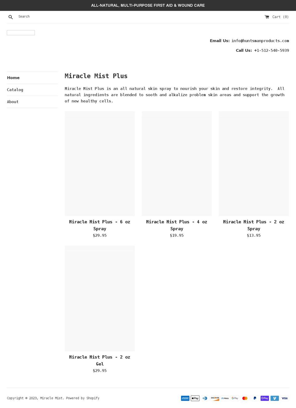 miraclemistonline.com shopify website screenshot
