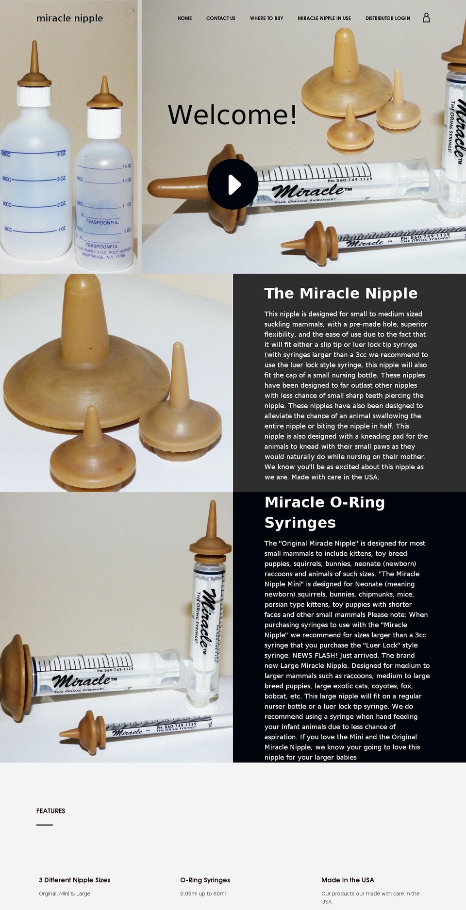 miraclenipple.com shopify website screenshot