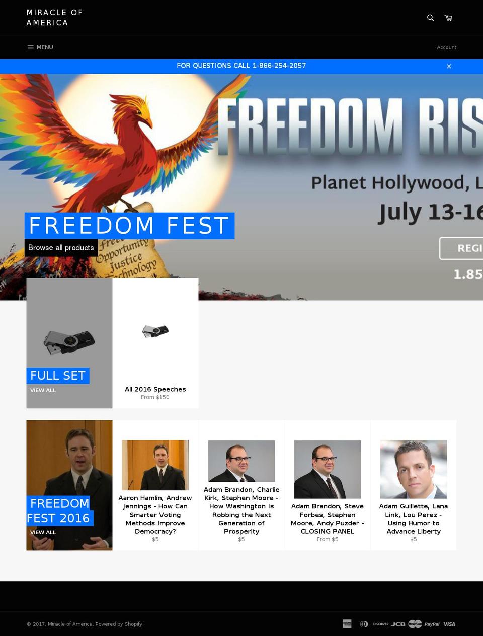 miracleofamerica.com shopify website screenshot