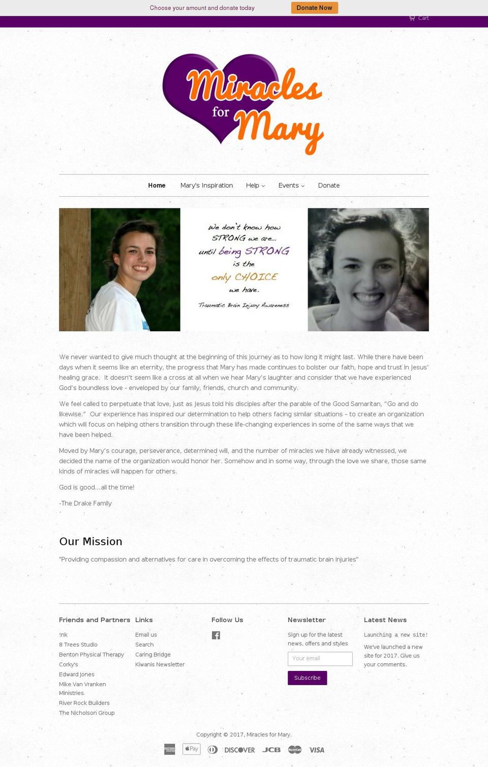 miraclesformary.com shopify website screenshot