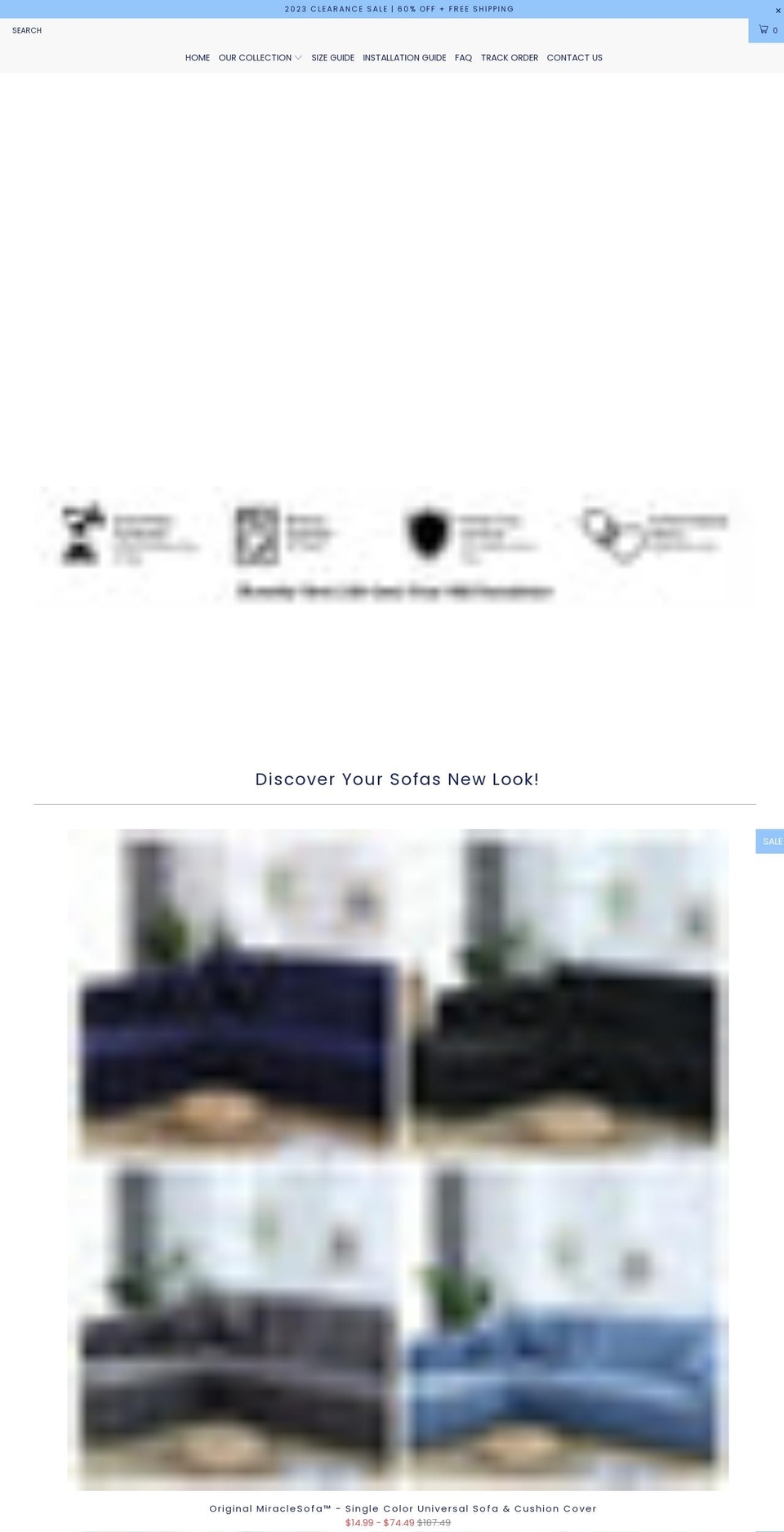 miraclesofa.com shopify website screenshot