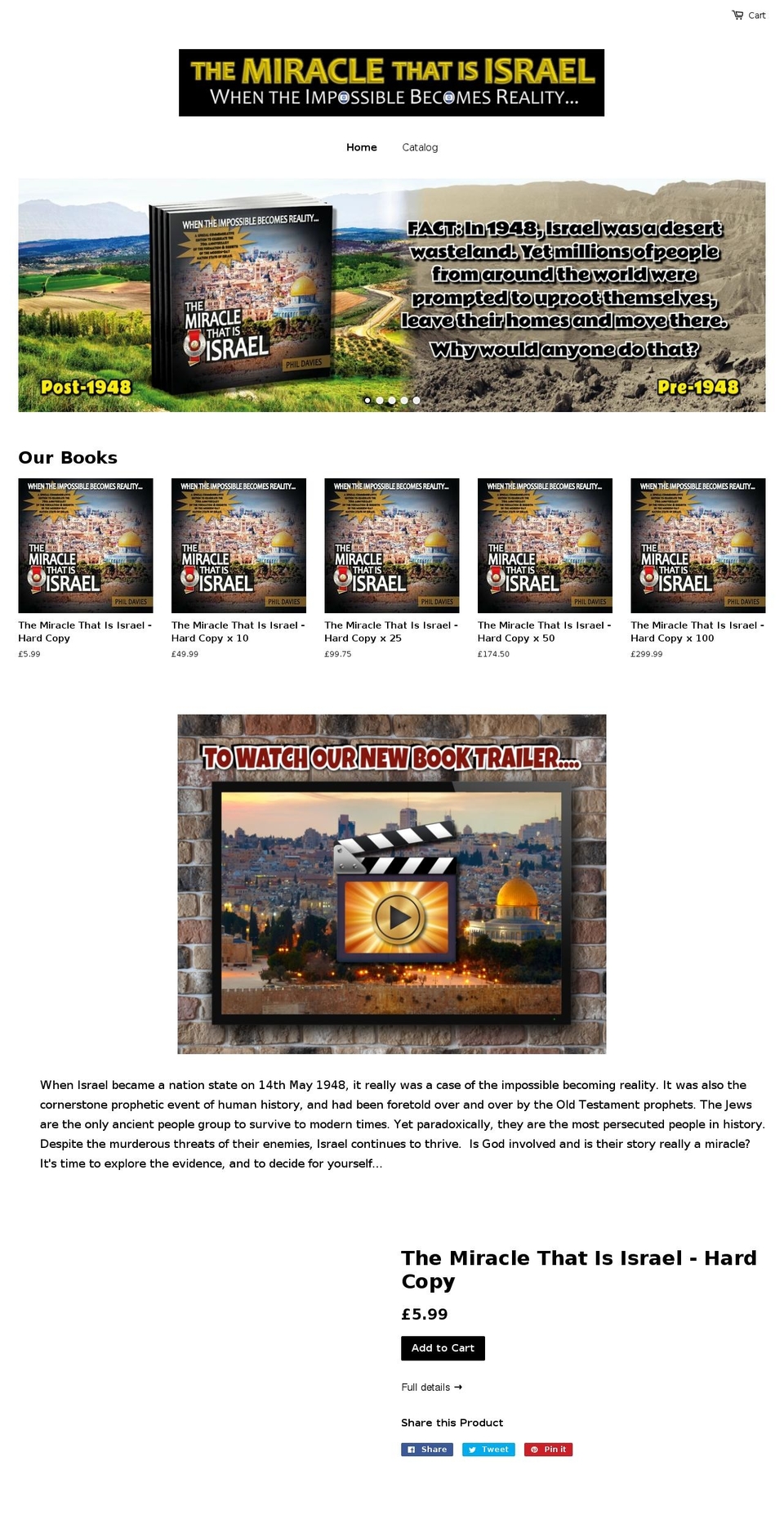 miraclethatisisrael.com — Shopify storefront screenshot