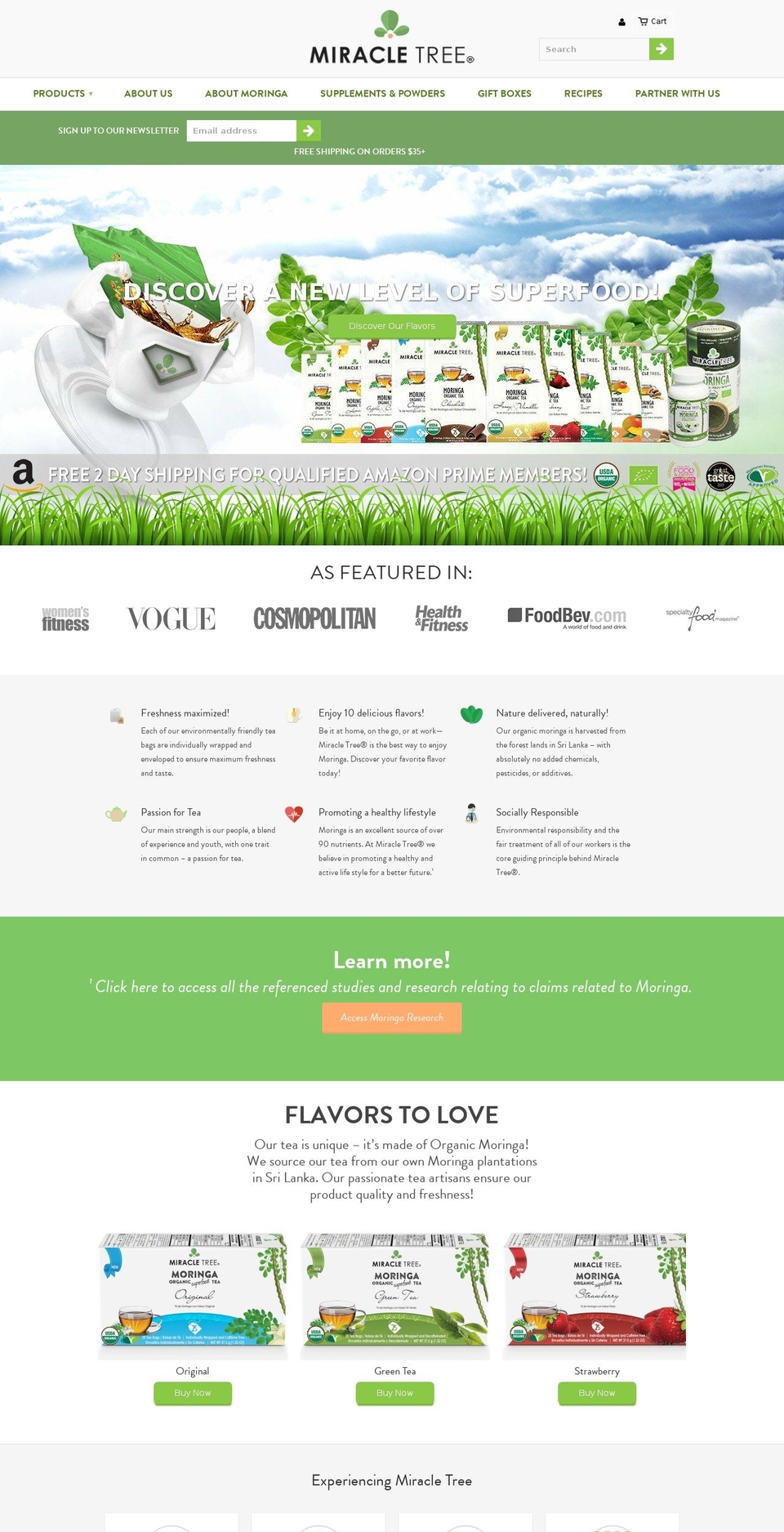 miracletreetea.com shopify website screenshot