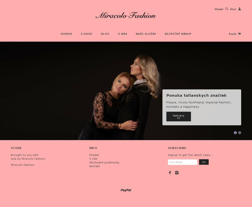 miracolofashion.com shopify website screenshot