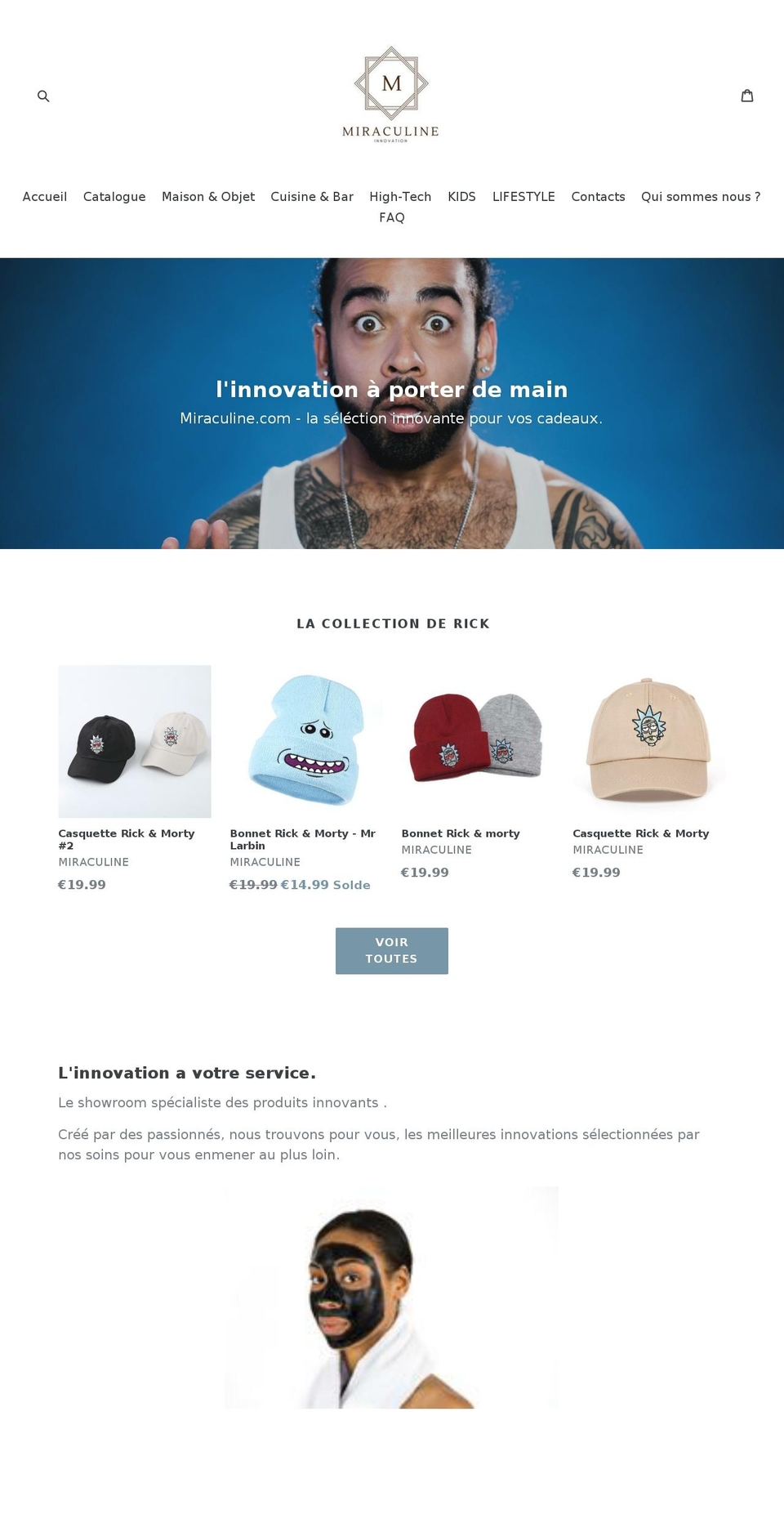 miraculine.com — Shopify storefront screenshot