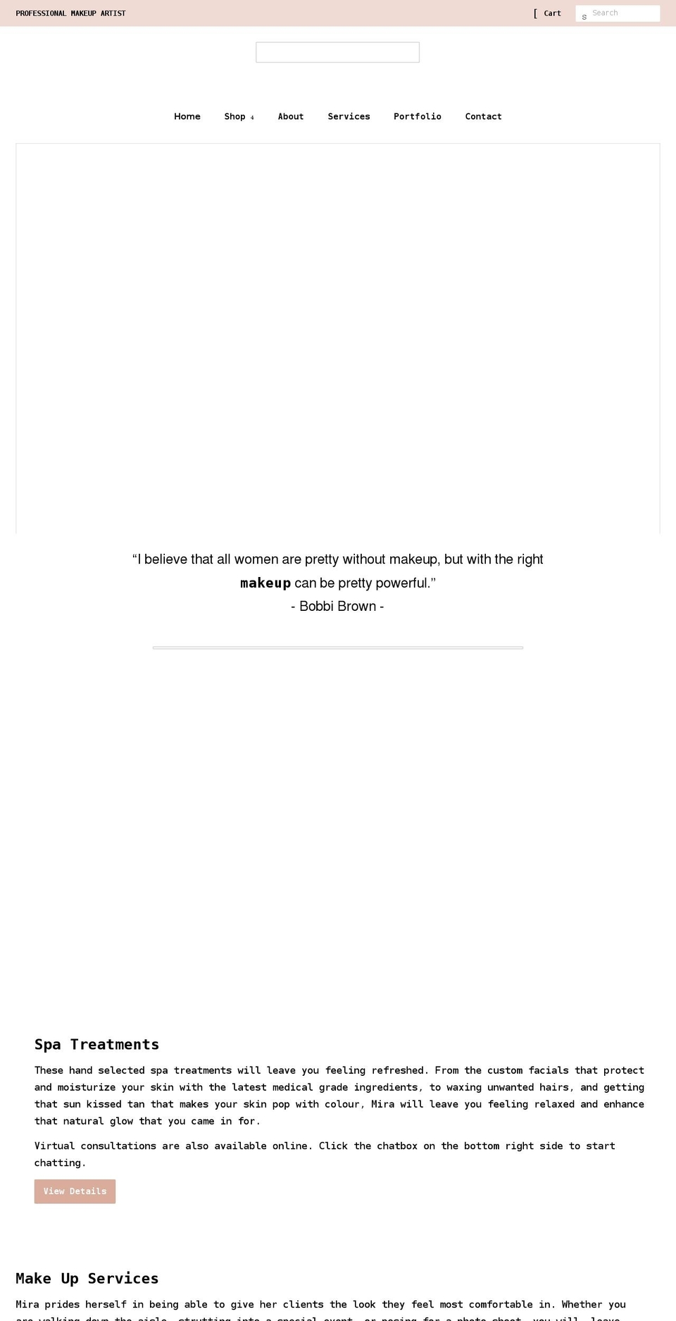 miradaraichemakeup.com shopify website screenshot