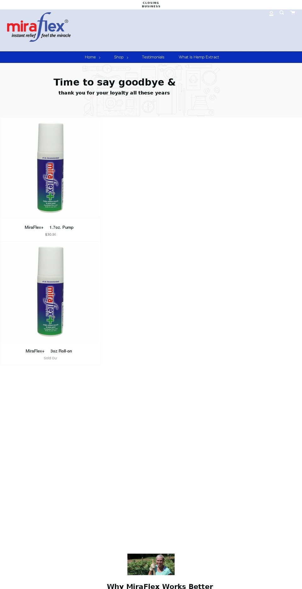 miraflexworks.com shopify website screenshot