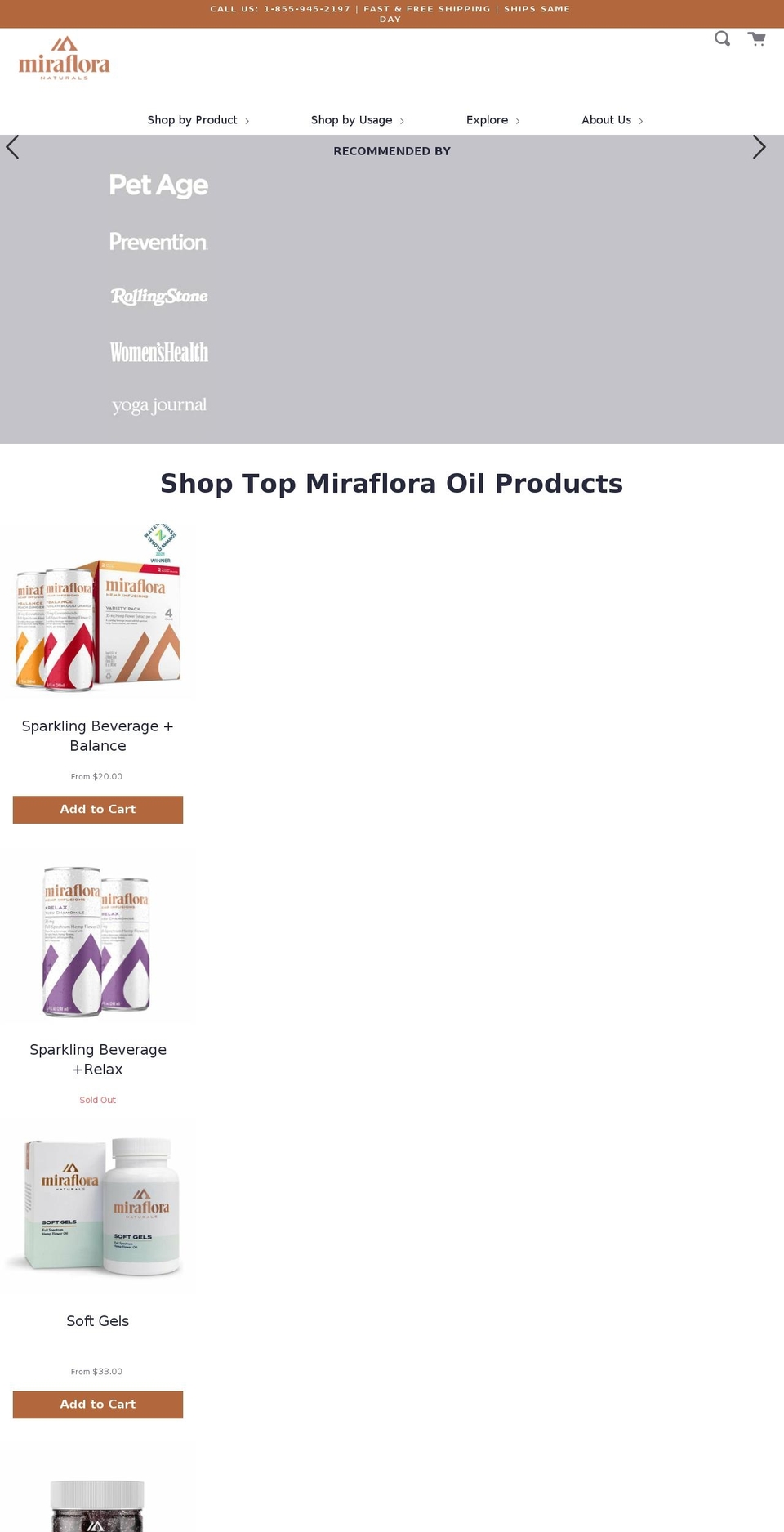 miraflora.life shopify website screenshot