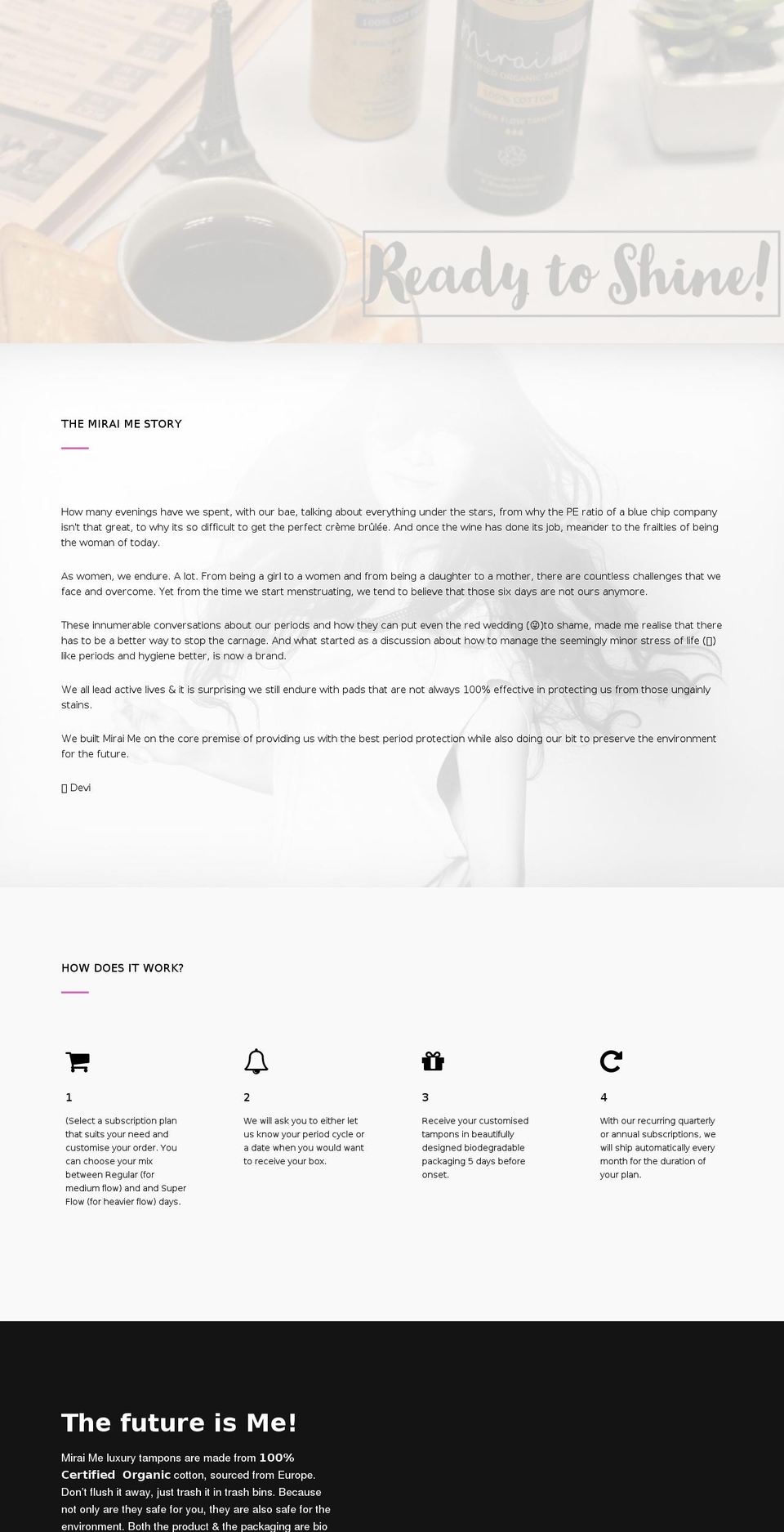 miraime.com — Shopify storefront screenshot