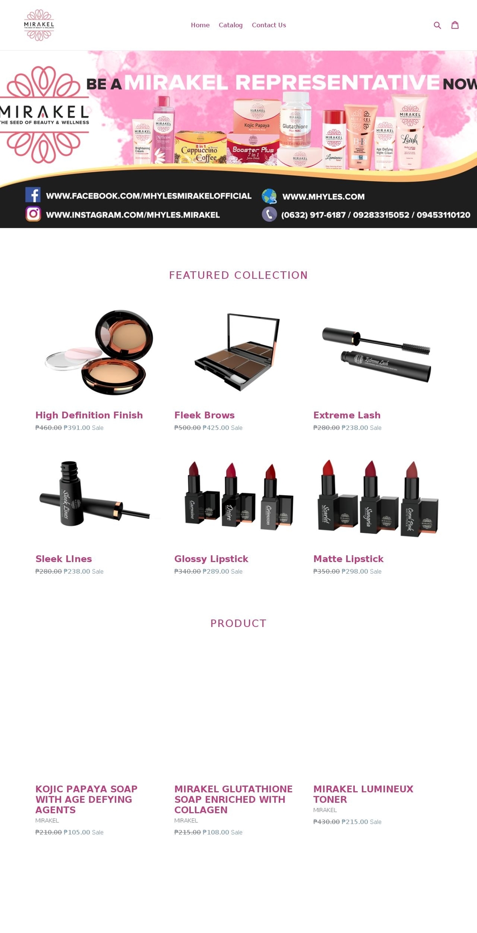 mirakelstore.com shopify website screenshot