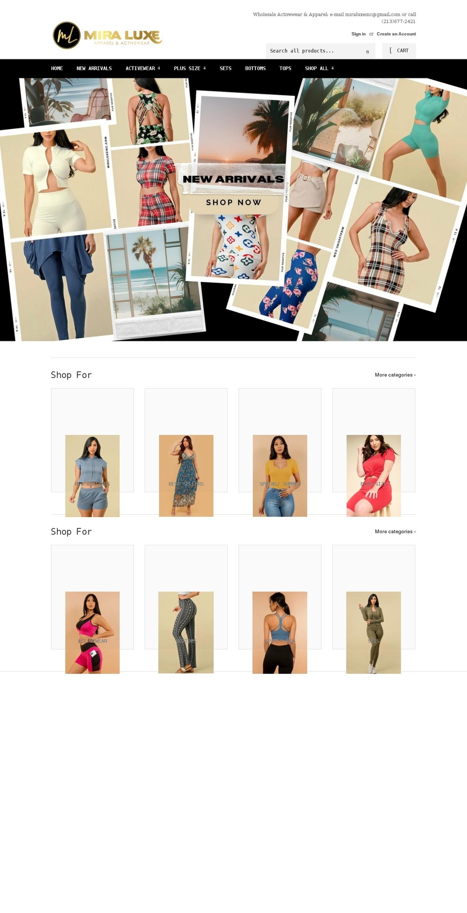 miraluxeinc.com shopify website screenshot