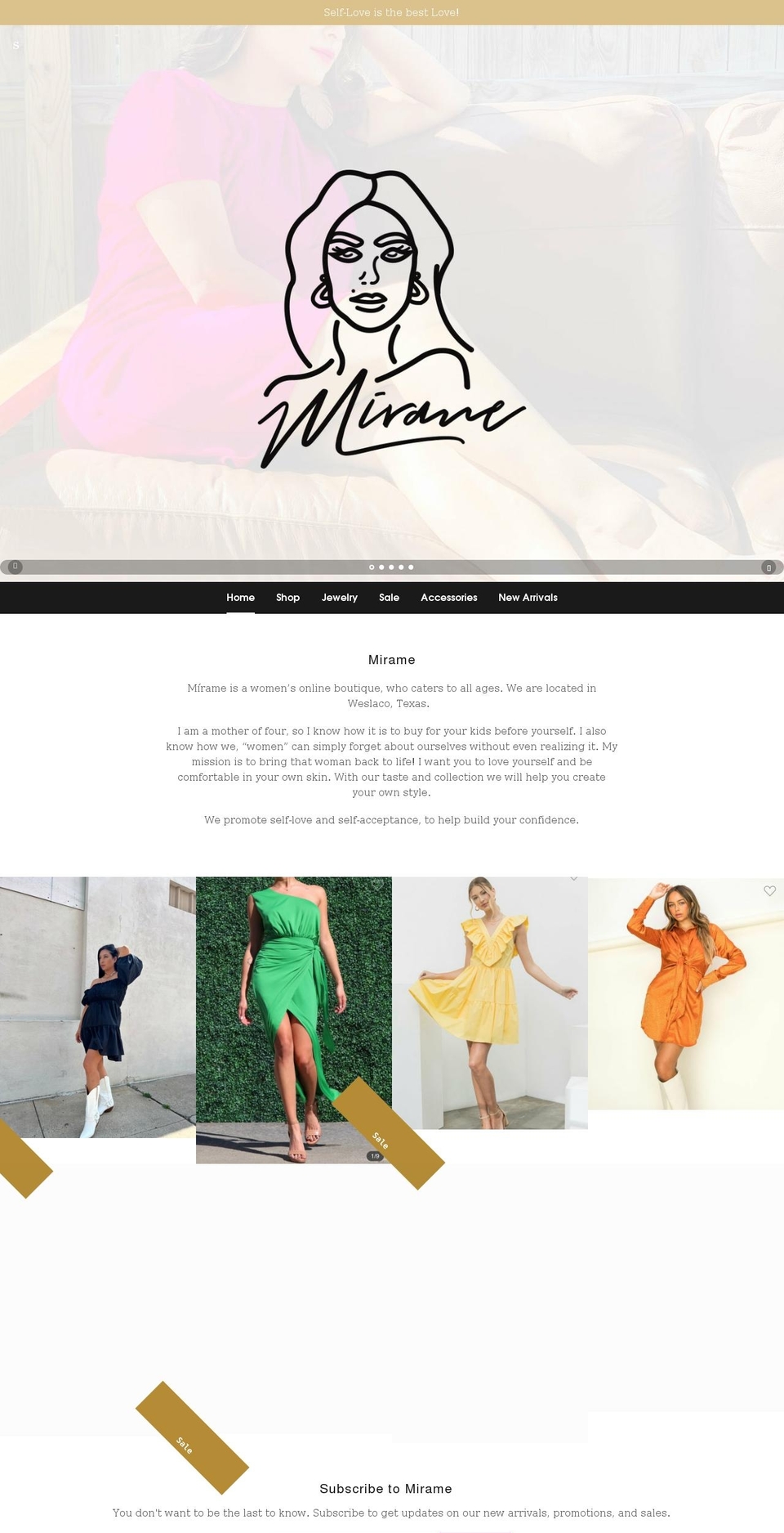 mirameboutique.com shopify website screenshot
