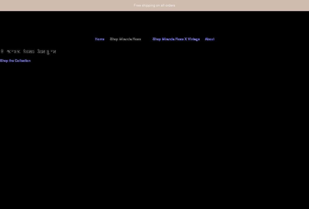 mirandarosedesigns.com shopify website screenshot