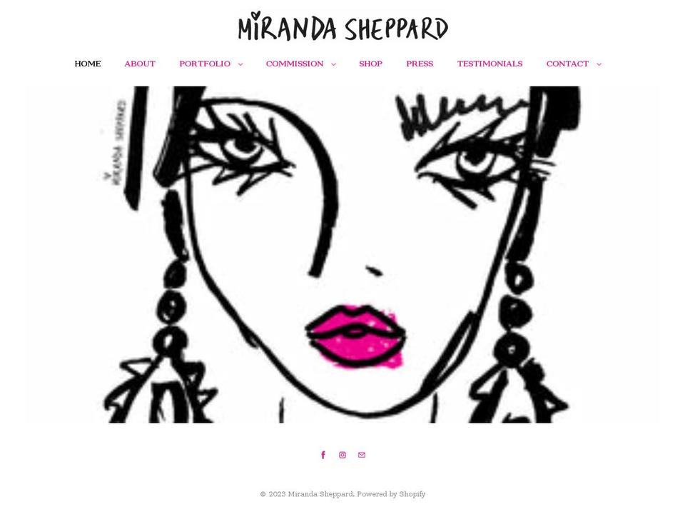 mirandasheppard.com shopify website screenshot