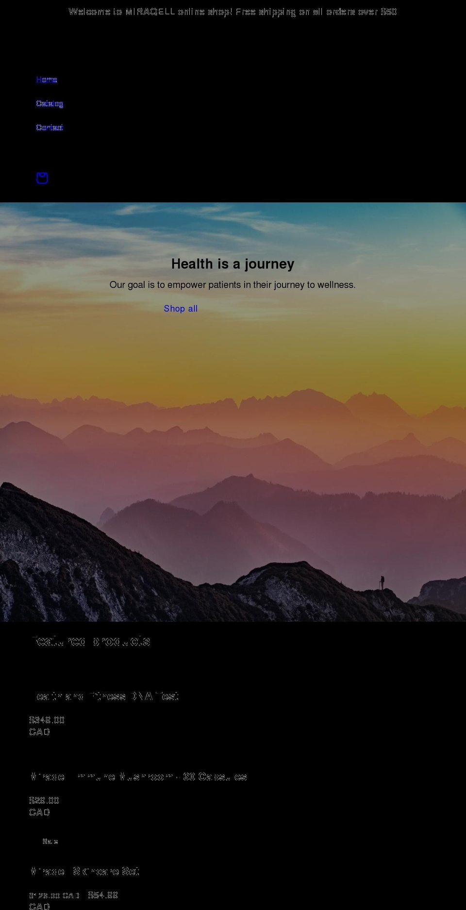 miraqell.com shopify website screenshot